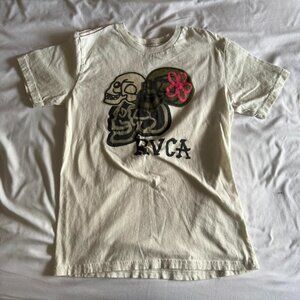 RVCA Women's Cream and White T-shirt